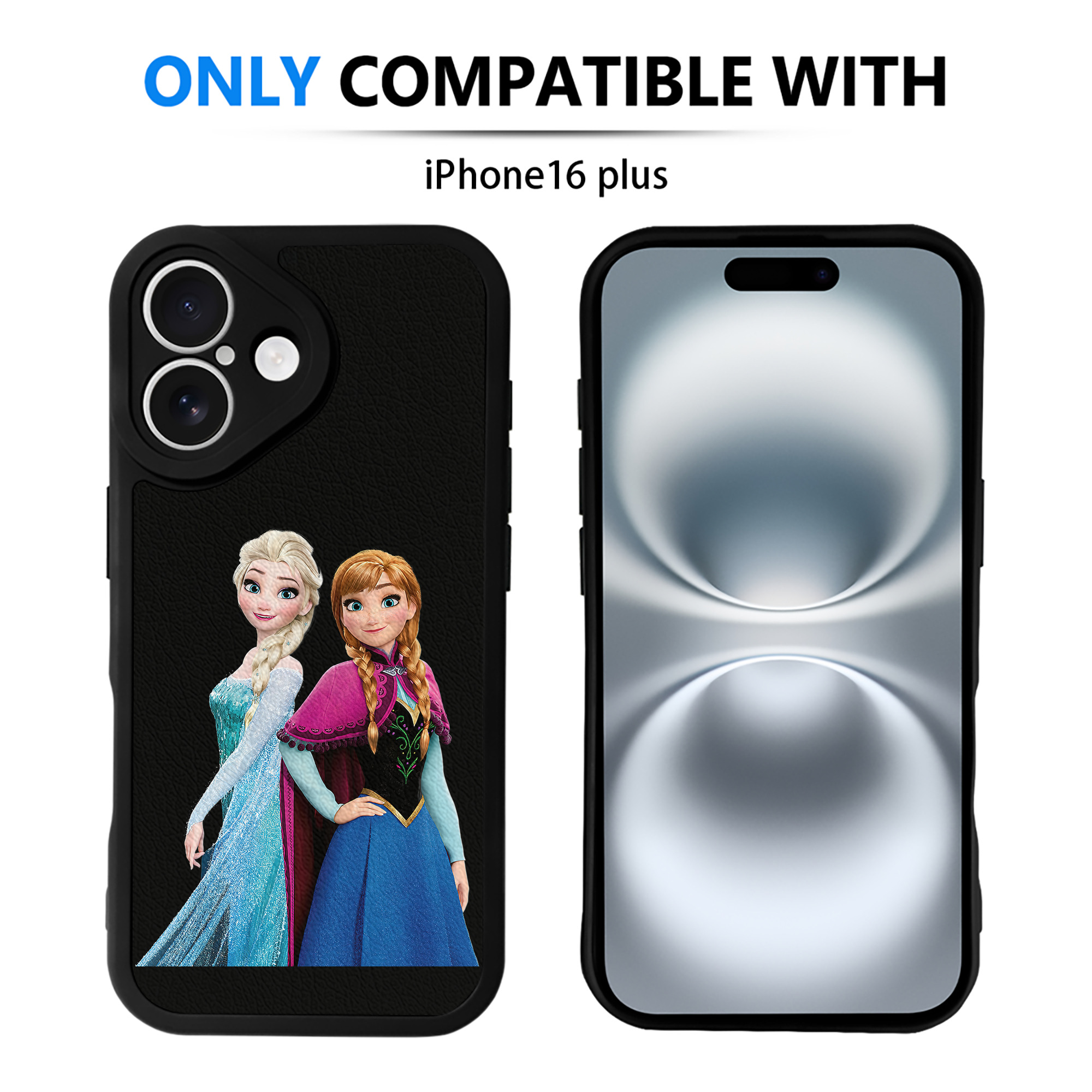 （画像用） アナと雪の女王 アンナ エルサ Frozen Anna Elsa 【iPhone 16シリーズ対応】シリコンスマホケース（レザー調） 材質：シリコン